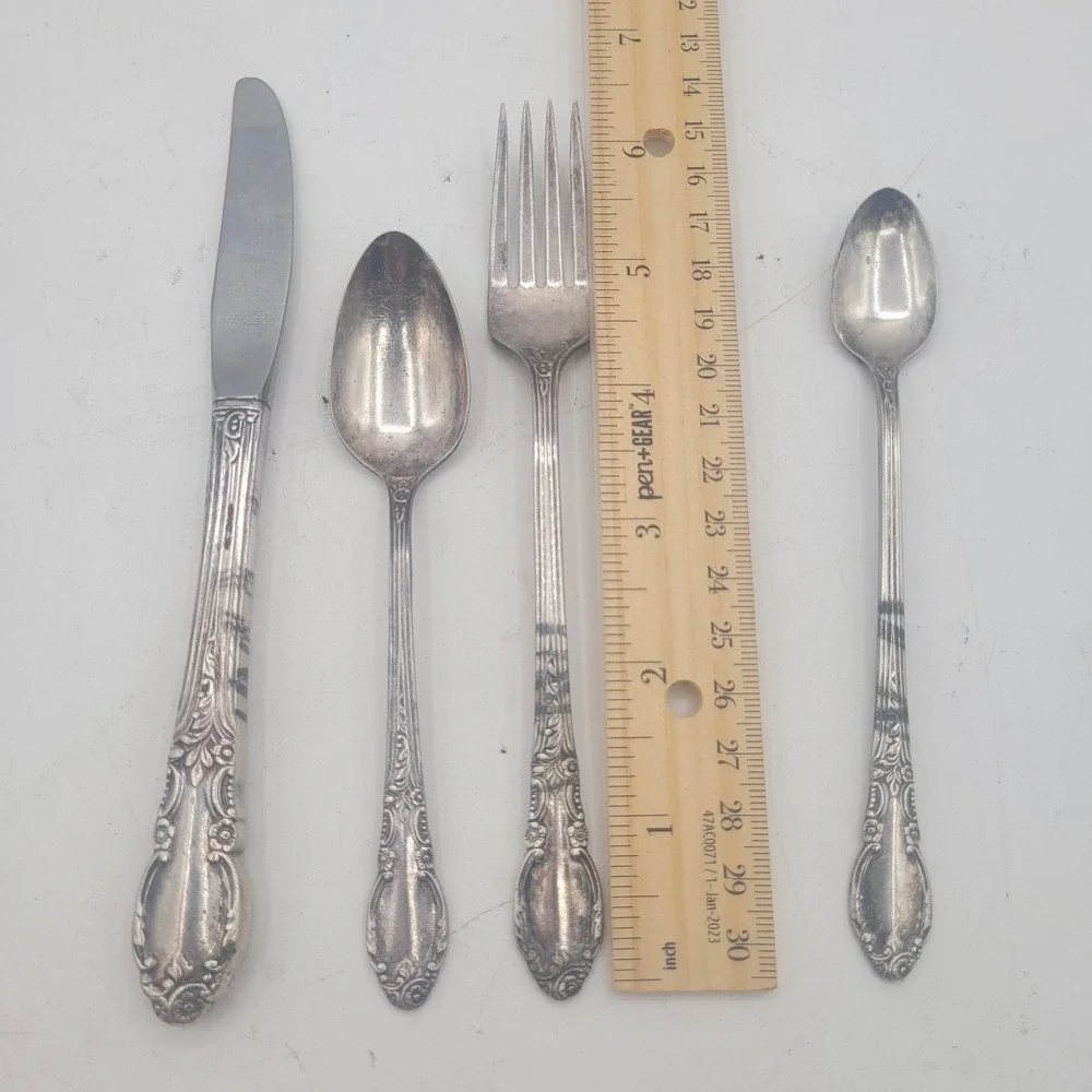 Oneida ENCHANTMENT Child (2)‎ Spoon, Fork & Knife Silver Plate Flatware